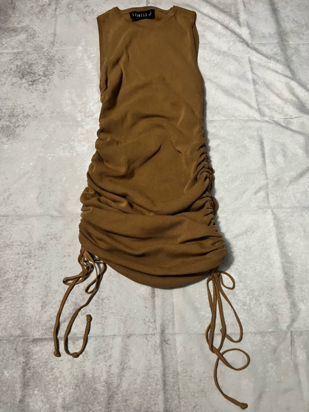 Lioness Revolve Knit Tank Dress - Camel Brown(fitted)